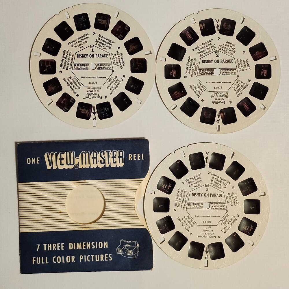 VINTAGE Walt Disney DISNEY ON PARADE View Master Reels 1973 Lot of 3